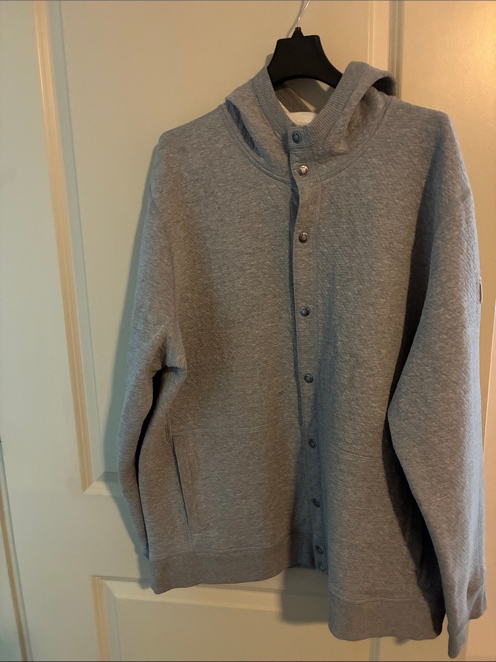 The North Face Light Gray Hooded snap-up Jacket